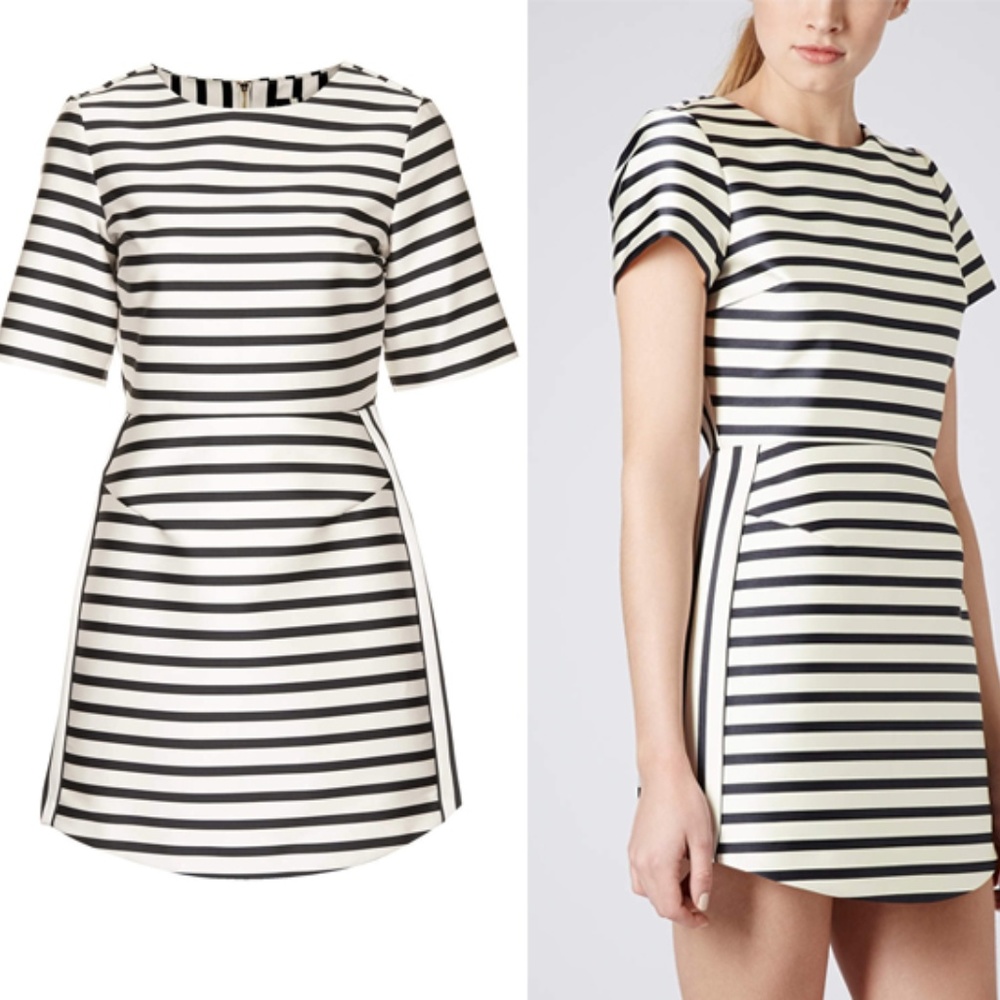 Topshop Stripe Satin Dress